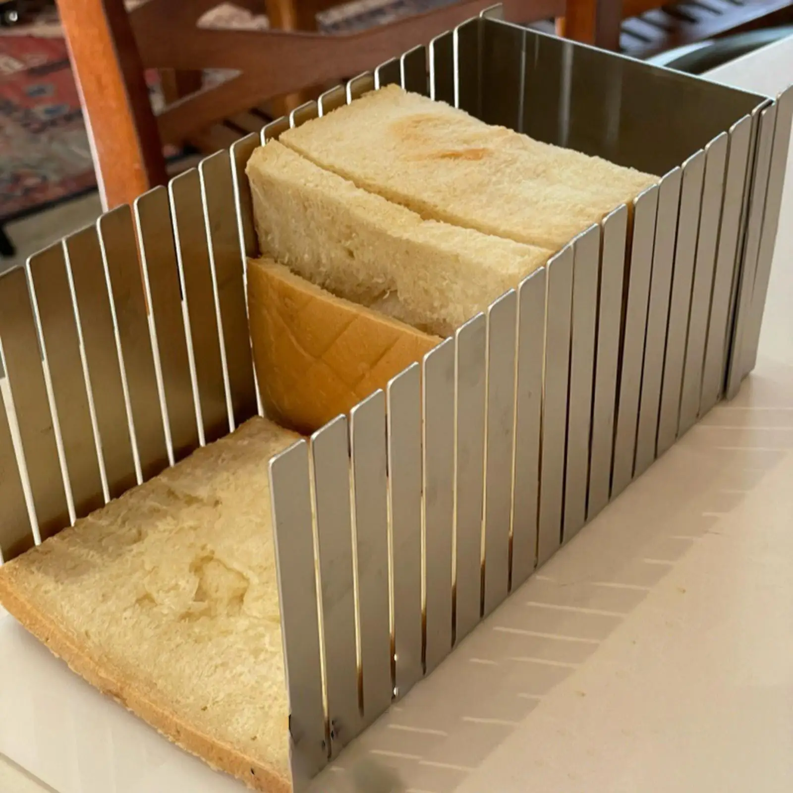 Kitchen Gadgets Guide - Edelstahl-Brotschneider Küchenhelfer Backzubehör Schneidehilfe für Bagels,