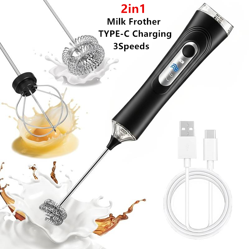 Kitchen Gadgets Must Have - Elektrischer Milchaufschäumer + Eierschläger Kabellos mit