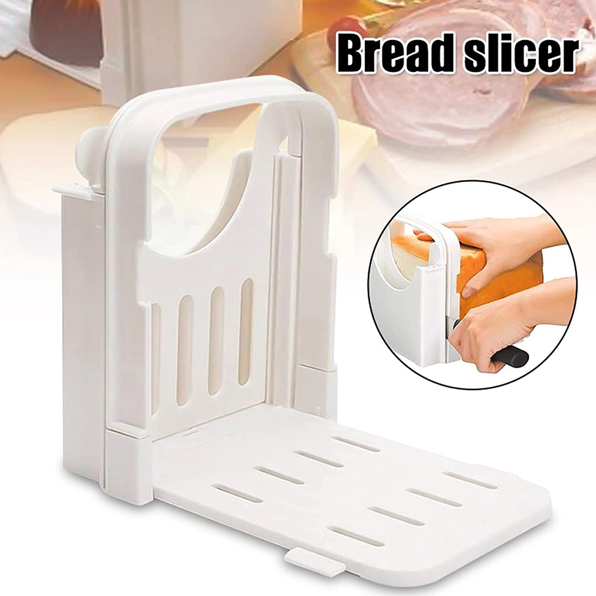 Kitchen Gadgets Guide - Toast Slicer Tool, faltbarer Brotschneider, verstellbare