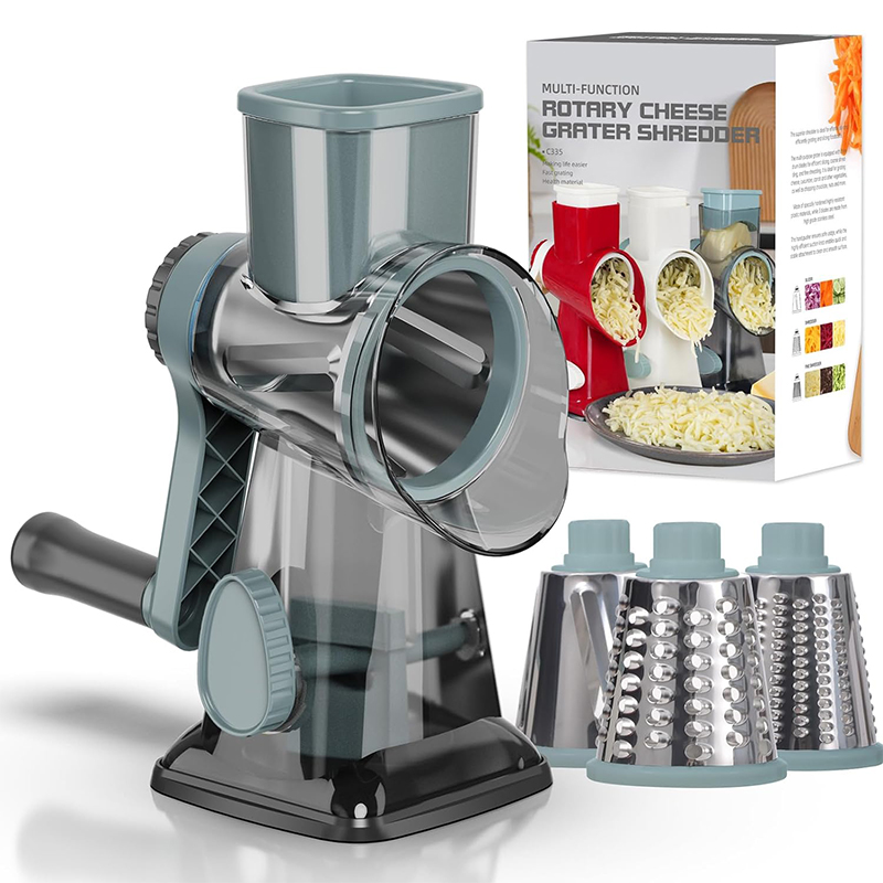 Kitchen Gadgets Smart - LMETJMA 3-in-1 rotierende Käsereibe, vielseitiger manueller