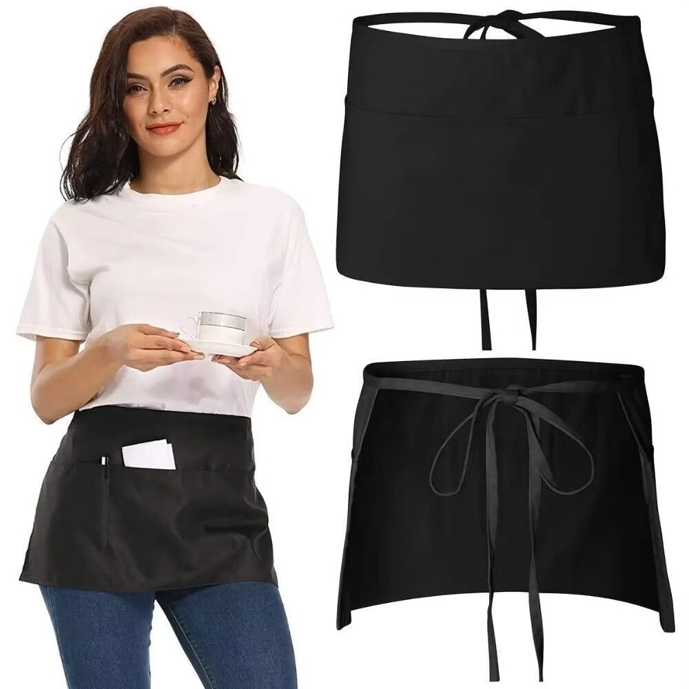 Kitchen Gadgets Trending - Modische Kurze Kochschürze mit 3 Taschen,