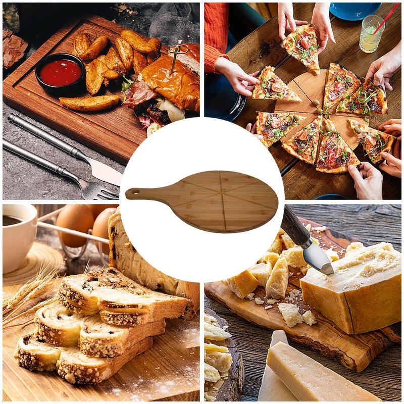 Kitchen Gadgets Guide - Pizza-Schneidebrett aus Holz, rund, Küchenhelfer mit