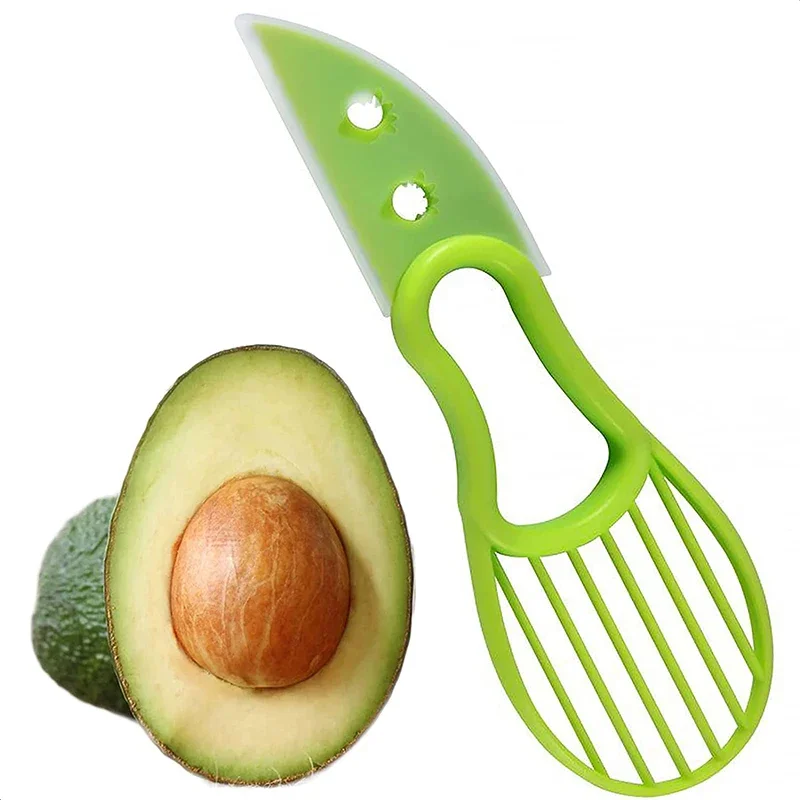 Kitchen Gadgets Smart - 3-in-1-Avocado-Schneider, Shea-Entkerner, Kunststoffmesser, Obstschäler, Schneider, Zellstoff-Trenner