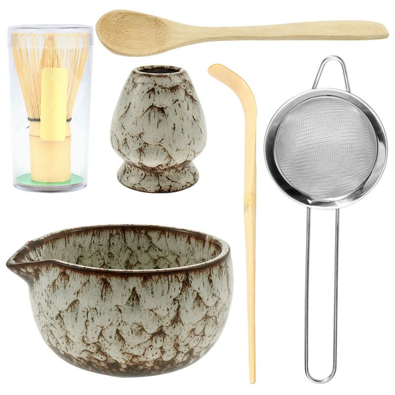 Kitchen Gadgets Japanese - BMBY-Japanisches Teebecher- und Besen-Set, 6-teiliges elegantes