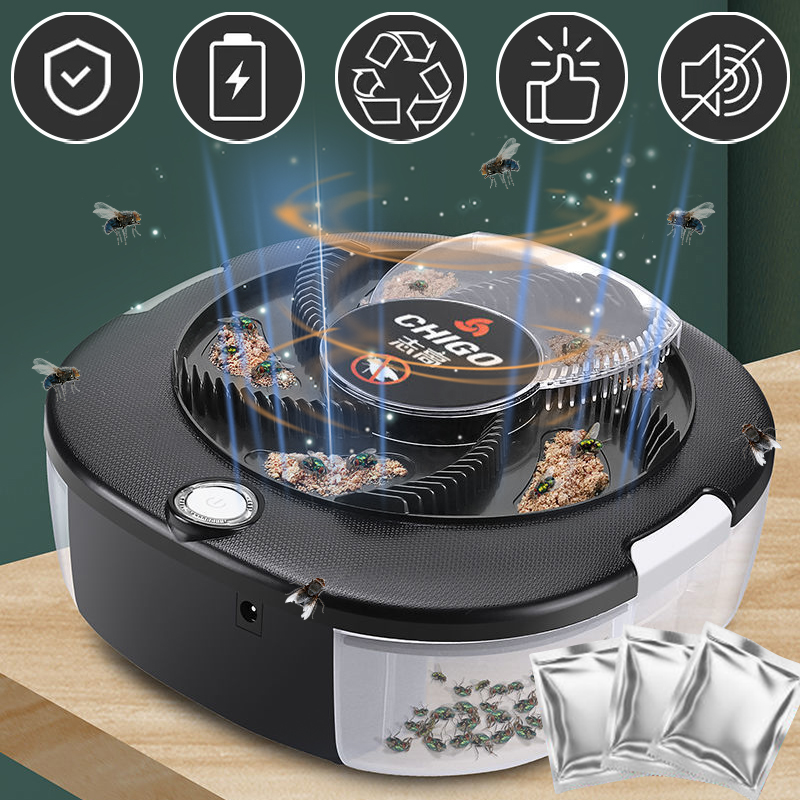 Kitchen Gadgets Electronic - Fliegenfänger wiederaufladbar/USB elektrische Fliegenfalle CHIGO Sicherheits-Insektenfliegenfalle