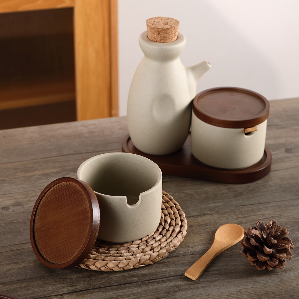 Kitchen Gadgets Japanese - Küchen-Gadgets Japanischer Stil Keramik-Gewürzdose mit Deckel