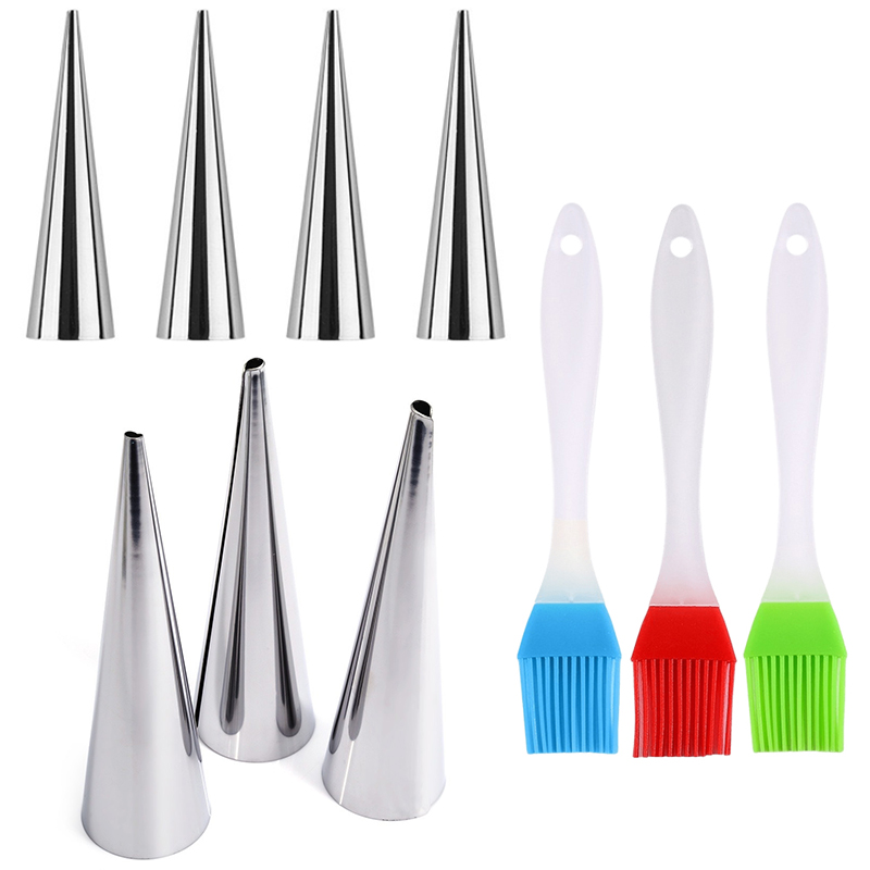 Kitchen Gadgets Youtube - 6 Stück konische Röhrenformen mit Ölpinsel